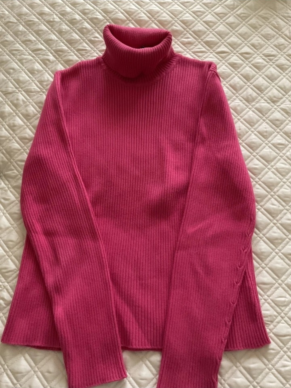 Pink Cotton Turtleneck Sweater